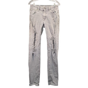 American Eagle Next Level Stretch Distressed Jeans Mens 28x34 Gray 5-Pocket